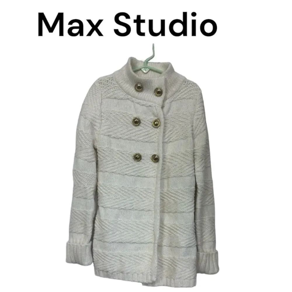 Max Studio Acrylic Blend Chunky Knit Stripe Cardigan Tunic Jacket Sweater 6X